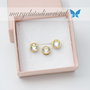Set Swarovski / Colier Fir Transparent / Cercei  Argint 925 placat cu aur