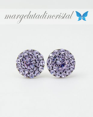 Cercei Swarovski  / Chaton Ball / Argint 925