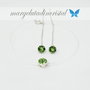 Set Swarovski / Cercei cu lant si lantisor fir transparent / Argint 925