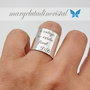 Inel lat reglabil din argint 925 / Personalizat / Text