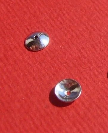 (2 bucati) Capacel din argint .925 rodiat aprox 1.3x4 mm