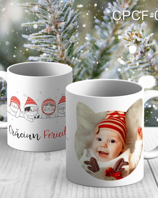 Cana Craciun personalizata cu poza ta