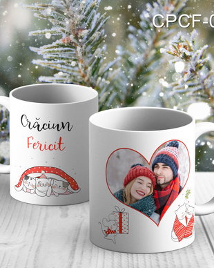 Cana Craciun personalizata cu poza ta