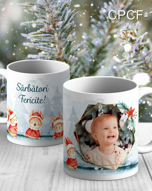 Cana Craciun personalizata cu poza ta
