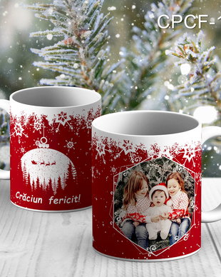 Cana Craciun personalizata cu poza ta