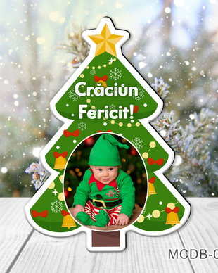 Magnet forma Brad de Craciun cu poza