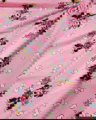 !imediat!Jerse buclat (french terry) - de la 51x190cm - elastic, Minnie Mouse, cod B2