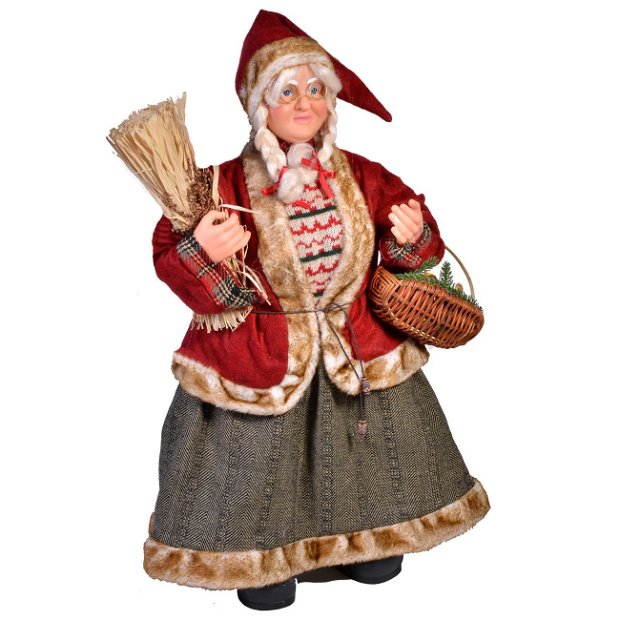 Figurina Craciun Decorativa, Doamna Craciun, 61cm, DCJ001