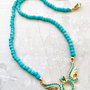 Colier CHOKER Turcoaz & aripi inger