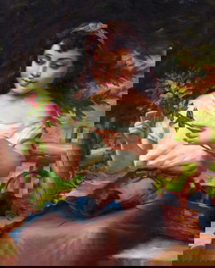 Tablou cu o fata - ulei pe panza