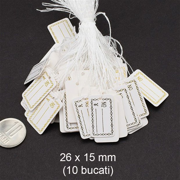 Etichete pret, carton alb, 10 bucati, 23 x 13 mm, EP-02