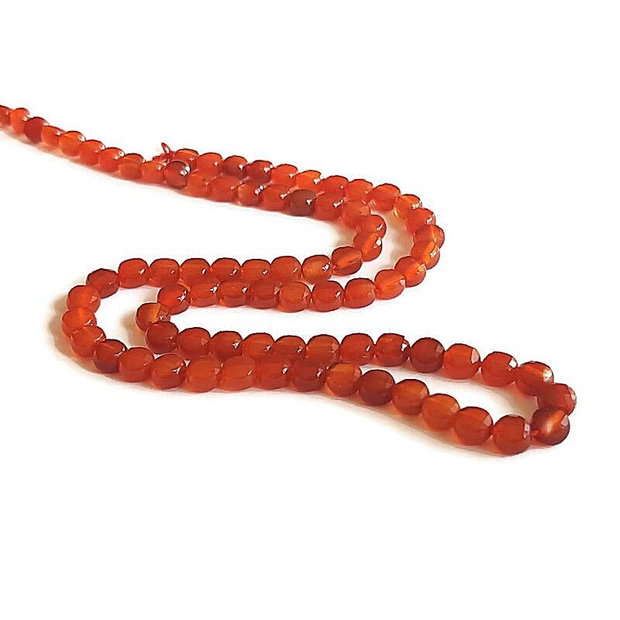 (5buc) Carneol discuri fatetate 4mm MG.0079