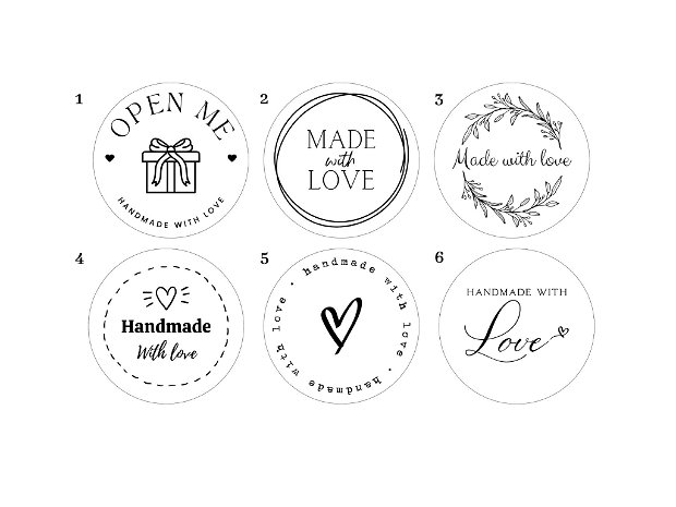 Stickere Handmade with Love, Stickere pentru Produse