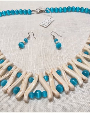 SET- CAT'S EYE BLEU SI HOWLIT ALB-CREM