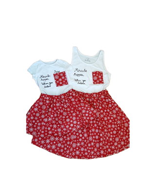 Set  Craciun asortat pentru mama-fiica/set fusta si tricou Craciun