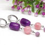 Cercei surub /jad si muscovit /inox