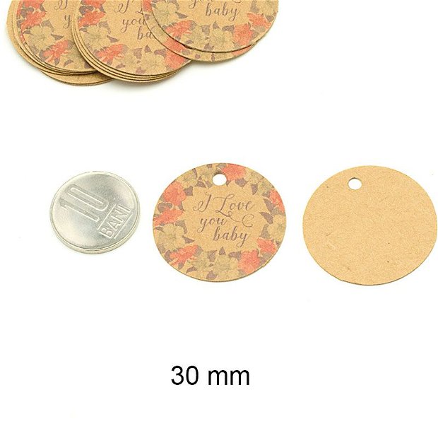 Etichete decorative pentru pungute sau cutii de cadou, 30 mm, EA-12