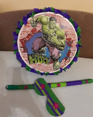 Pinata piniata piñiata Hulk + set băț și ochelari