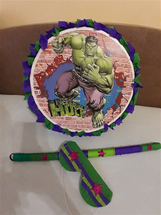 Pinata piniata piñiata Hulk + set băț și ochelari