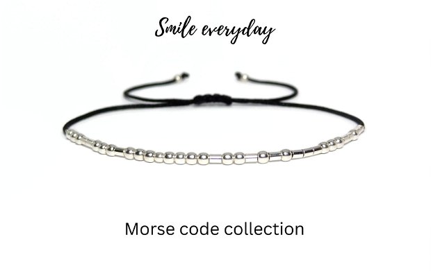 Bratara minimalista "Smile Everyday" - cod morse / Bratari personalizate