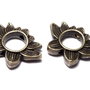 Link metalic, bronz, floare de lotus, 14x19 mm