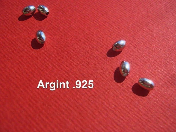 Bob de orez  - margica din argint .925 rodiat aprox 4.7x3 mm