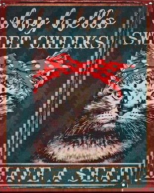 Decoratiune metalica cu o pisica