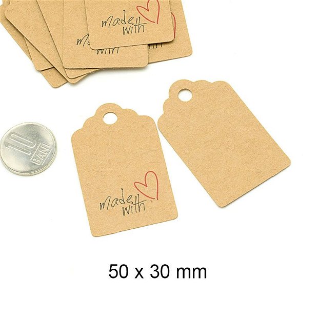 Etichete decorative pentru bijuterii, pungute sau cutii de cadou, 50 x 30 mm, EA-16