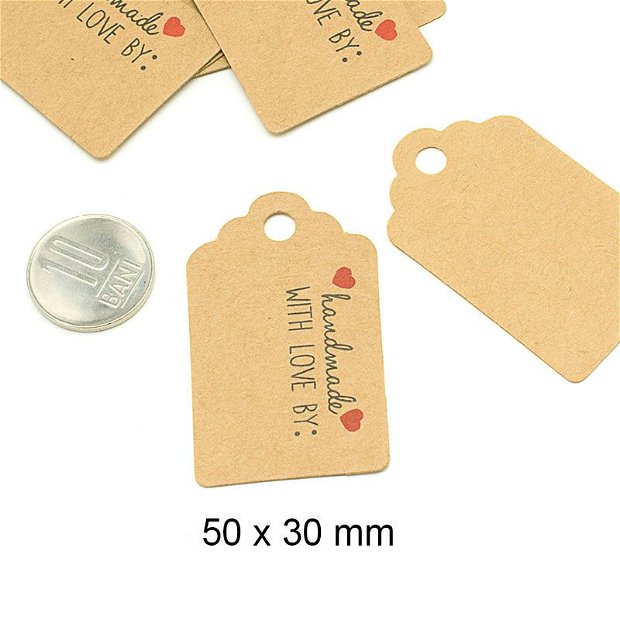 Etichete decorative pentru bijuterii,  pungute sau cutii de cadou, 50 x 30 mm, EA-17