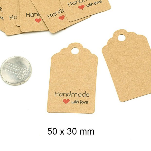 Etichete decorative pentru bijuterii,  pungute sau cutii de cadou, 50 x 30 mm, EA-18