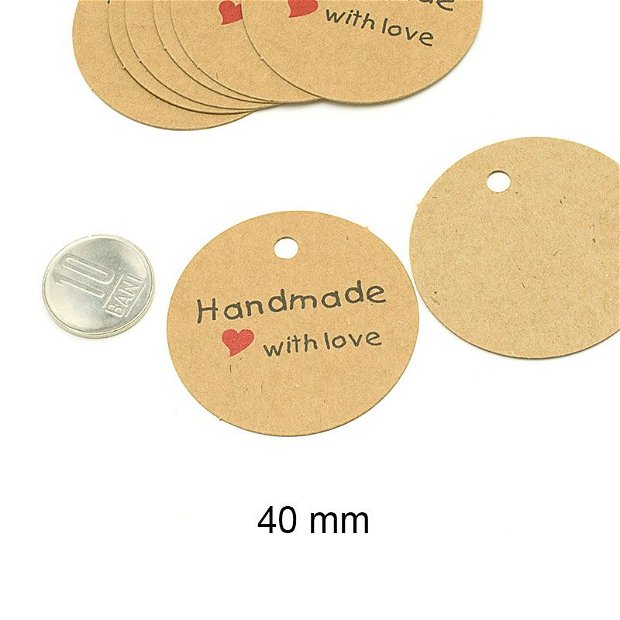 Etichete decorative pentru bijuterii, pungute sau cutii de cadou, 40 mm, EA-19