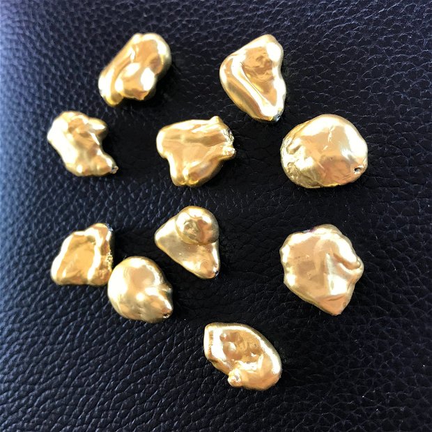 Perle de cultura, Nuggets, 11~13x13~19x4.5~8 mm - 1 bucata
