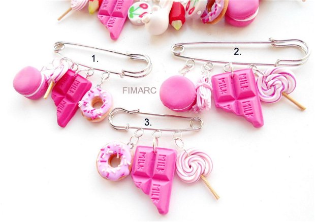 Pink Sweets - brosa pentru articole tricotate:pluovere,esarfe,..etc