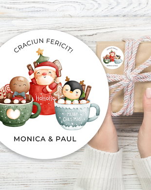 Stickere personalizate Craciun Fericit