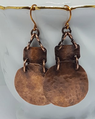 Cercei unicat , cercei din cupru , cercei handmade.