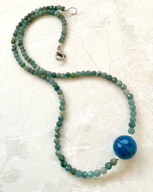 Colier CHOKER Turmalina albastra