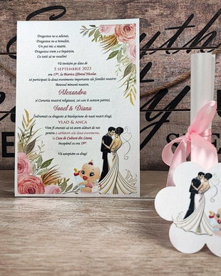 Invitatie papirus N+B Fetita