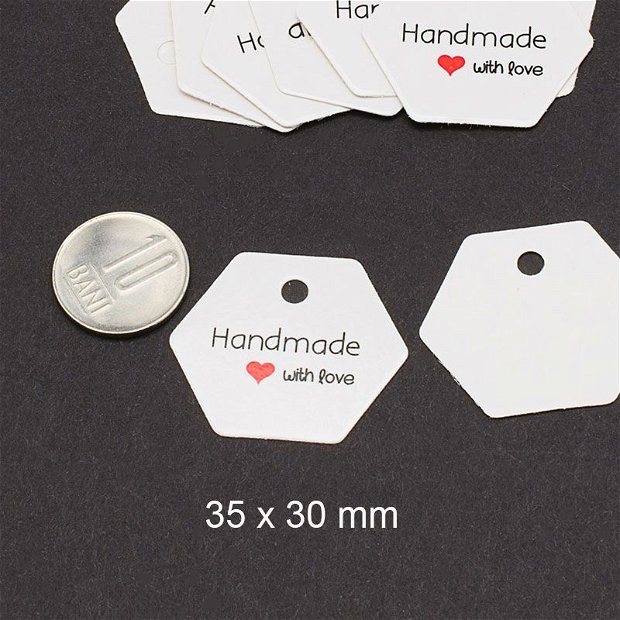 Etichete decorative pentru bijuterii,  pungute sau cutii de cadou, 35 x 30 mm, EA-24