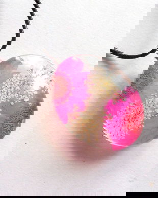 colier de sticla cu flori uscate 41935