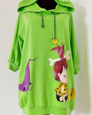 Hanorac pictat oversize