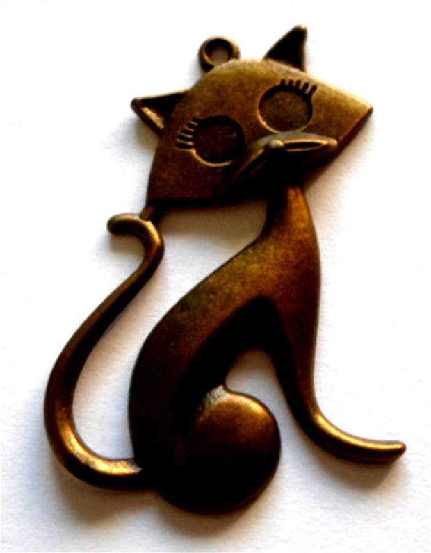 Pandantiv metalic pisica bronz