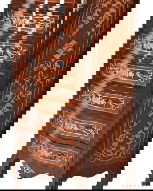 Comoda baroc din lemn masiv furniruit cu sapte sertare