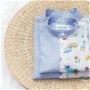 Camasi Tata Fiu Bleu cu Desene Guler Tunica