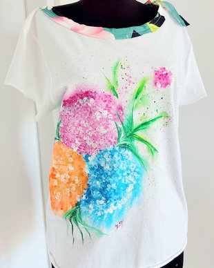 Tricou pictat S "Flowers"