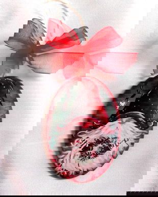 glob craciun pe lemn cu gnomes 41918