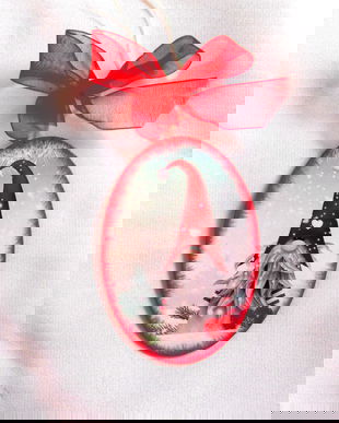 glob craciun pe lemn cu gnomes 41917