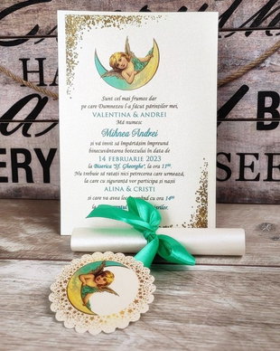 Invitatie papirus Angel
