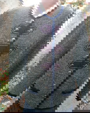 Pulover lana cu inchidere stil militar