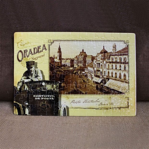 Puzzle suvenir "Piata Teatrului, Oradea", vintage, 120 piese