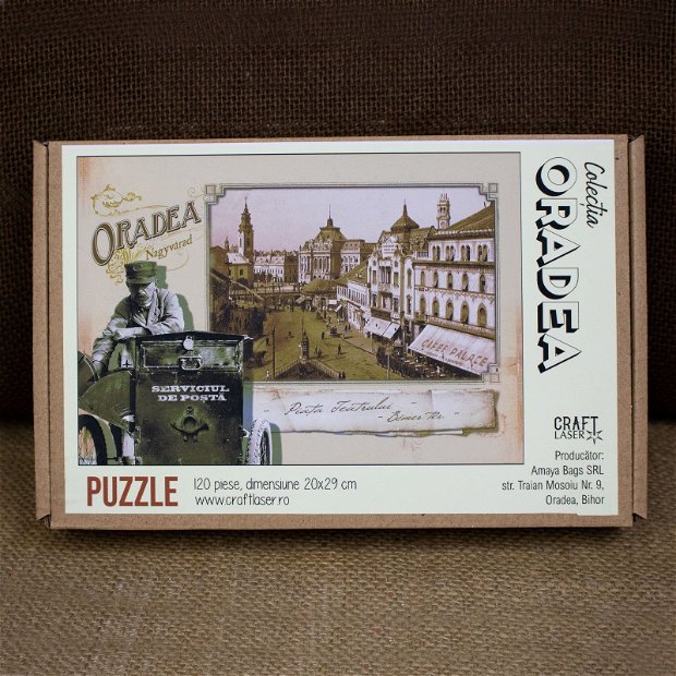 Puzzle suvenir "Piata Teatrului, Oradea", vintage, 120 piese
